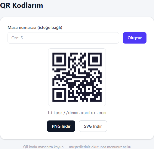 QR code creation area