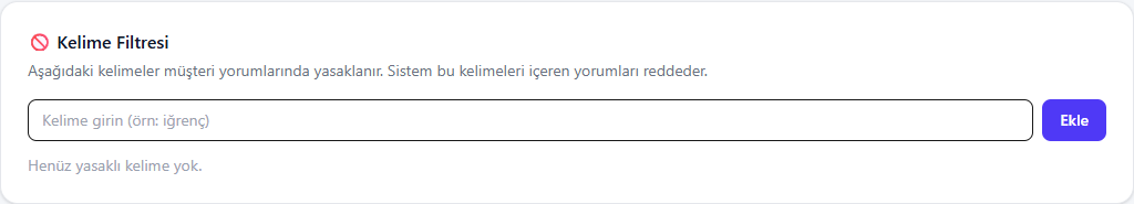 Word filter area
