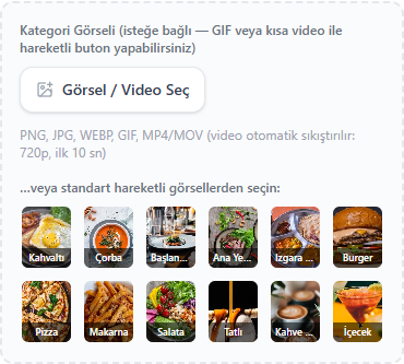 Kategori görseli seçme alanı