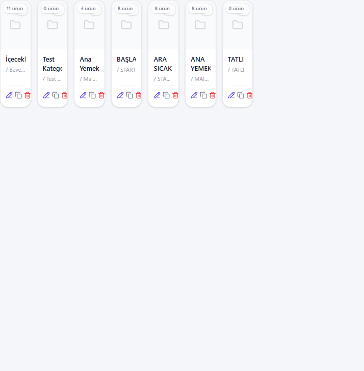 Dragging a category to reorder