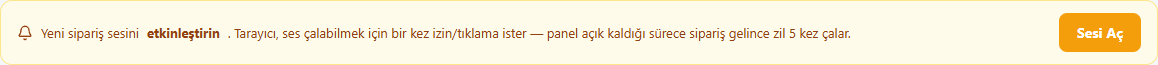 Enable order sound strip