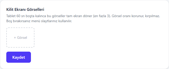 Kilit ekranı görselleri alanı