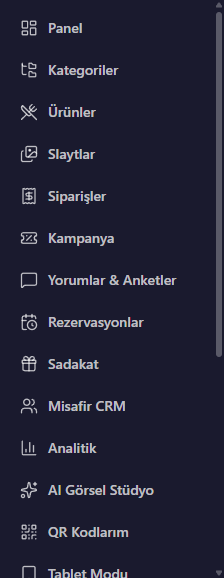 Settings link in the panel's left menu