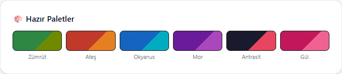 Ready-made color palettes
