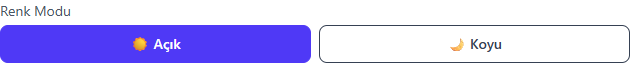 Light and dark color mode selection